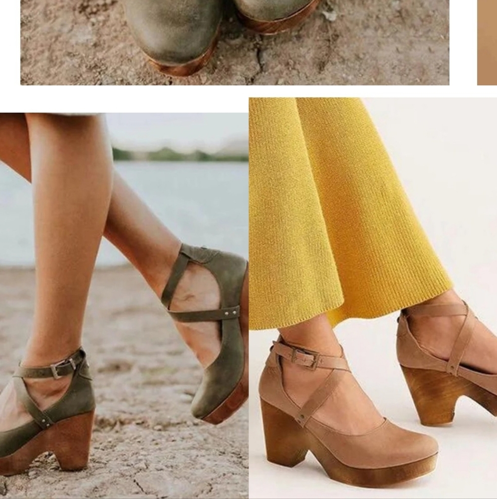 Green Dakota Criss Cross Platform Shoes - Picture 7 of 10
